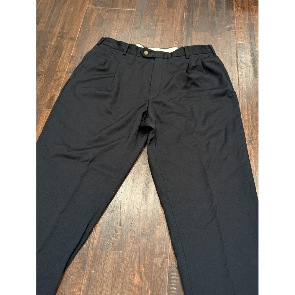 Vintage Tommy Hilfiger Dress‎ Pants Mens 36x32 Navy Pleated Cuffed Classic